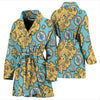 World Map Print Pattern Women Long Robe-grizzshop