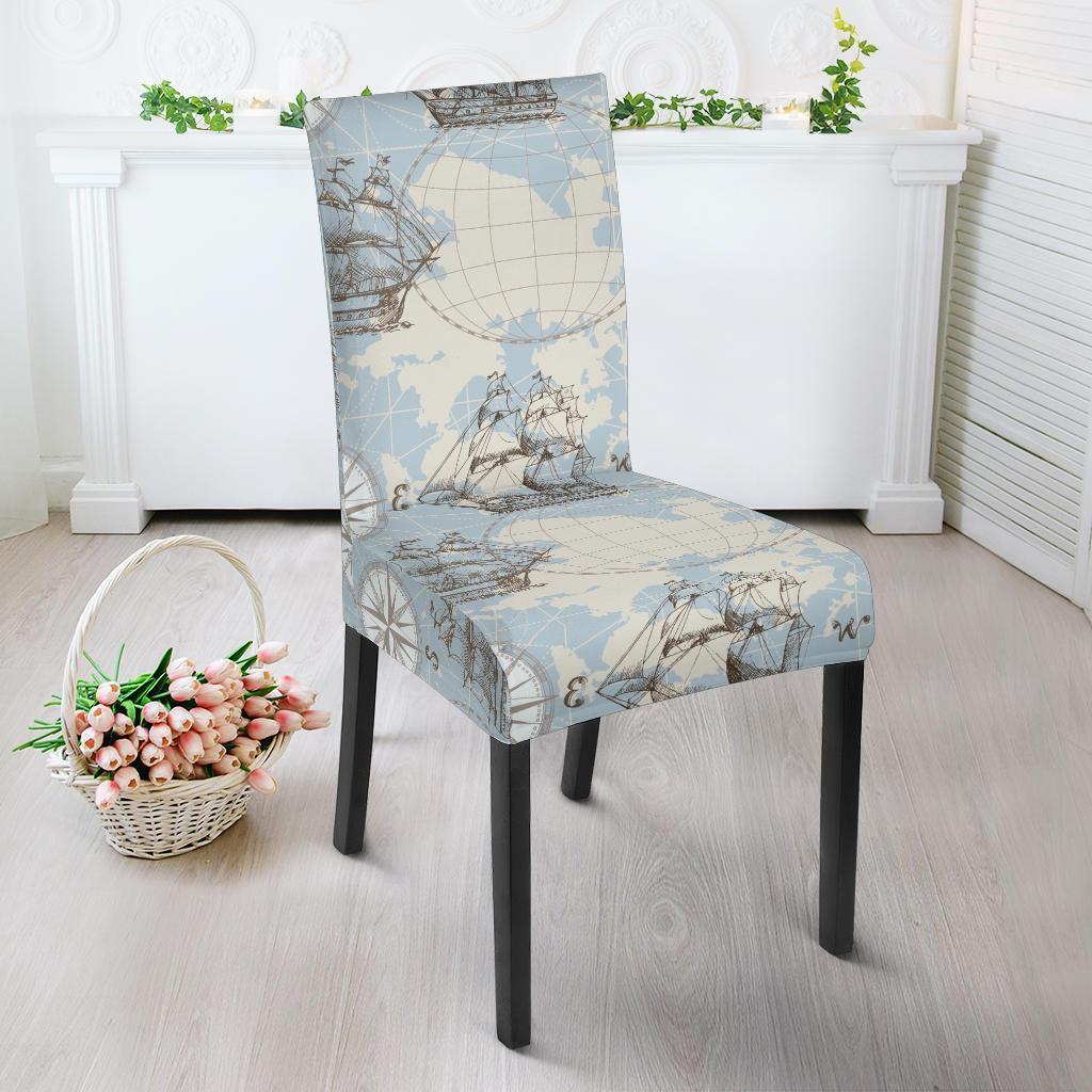 World Print Map Pattern Chair Cover-grizzshop