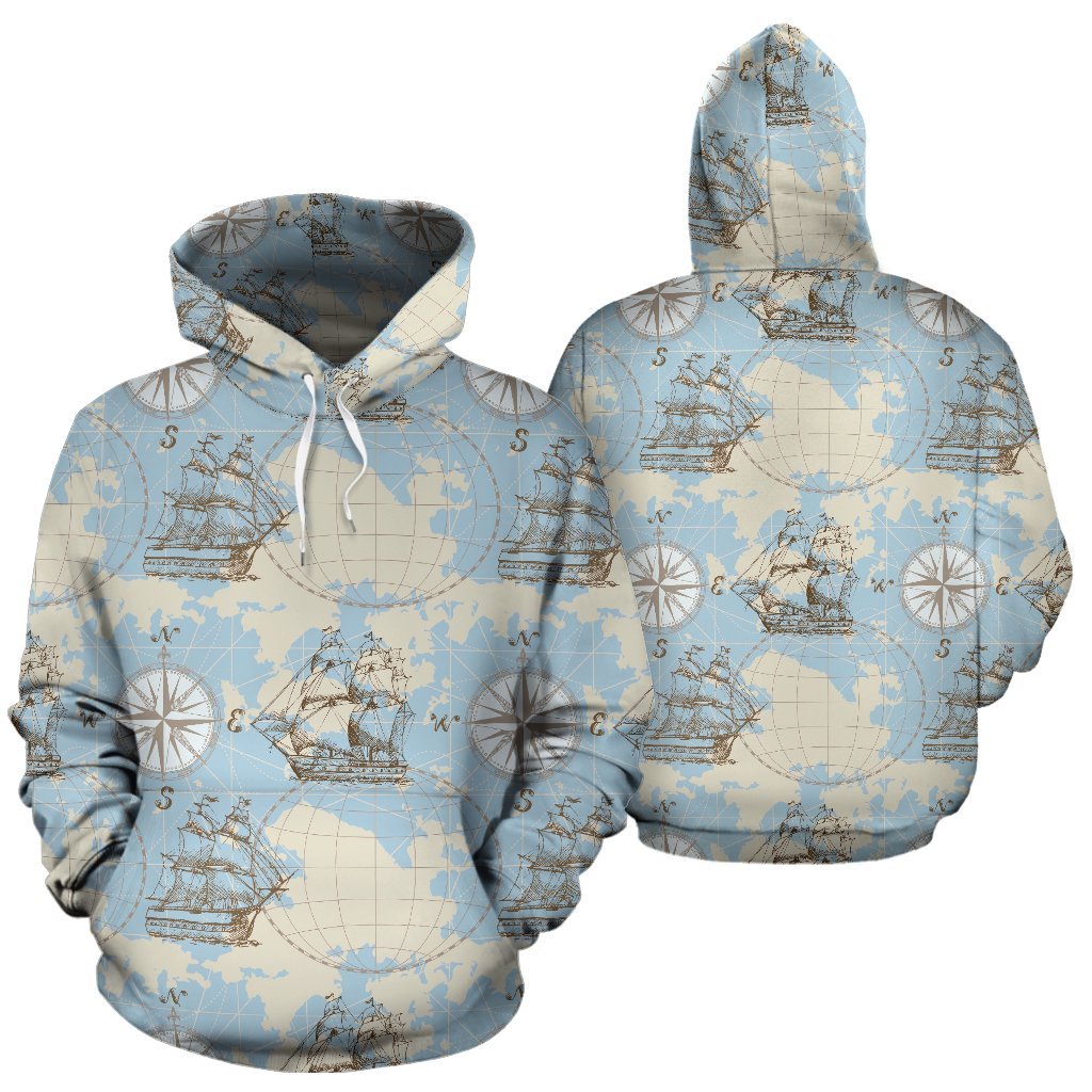 World Print Map Pattern Men Women Pullover Hoodie-grizzshop