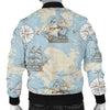 World Print Map Pattern Men's Bomber Jacket-grizzshop