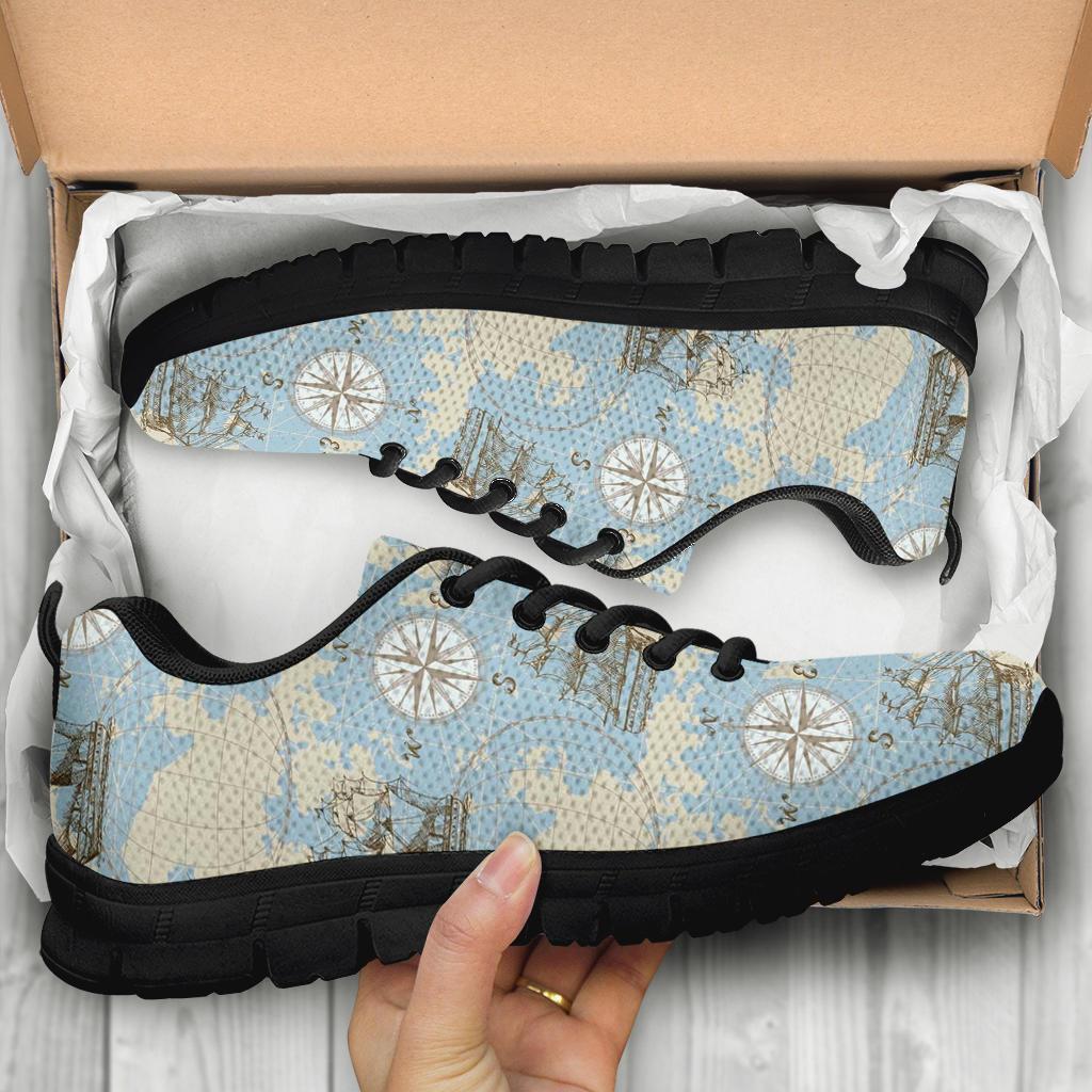 World Print Map Pattern Sneaker Shoes For Men Women-grizzshop