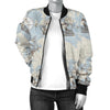 World Print Map Pattern Women Casual Bomber Jacket-grizzshop