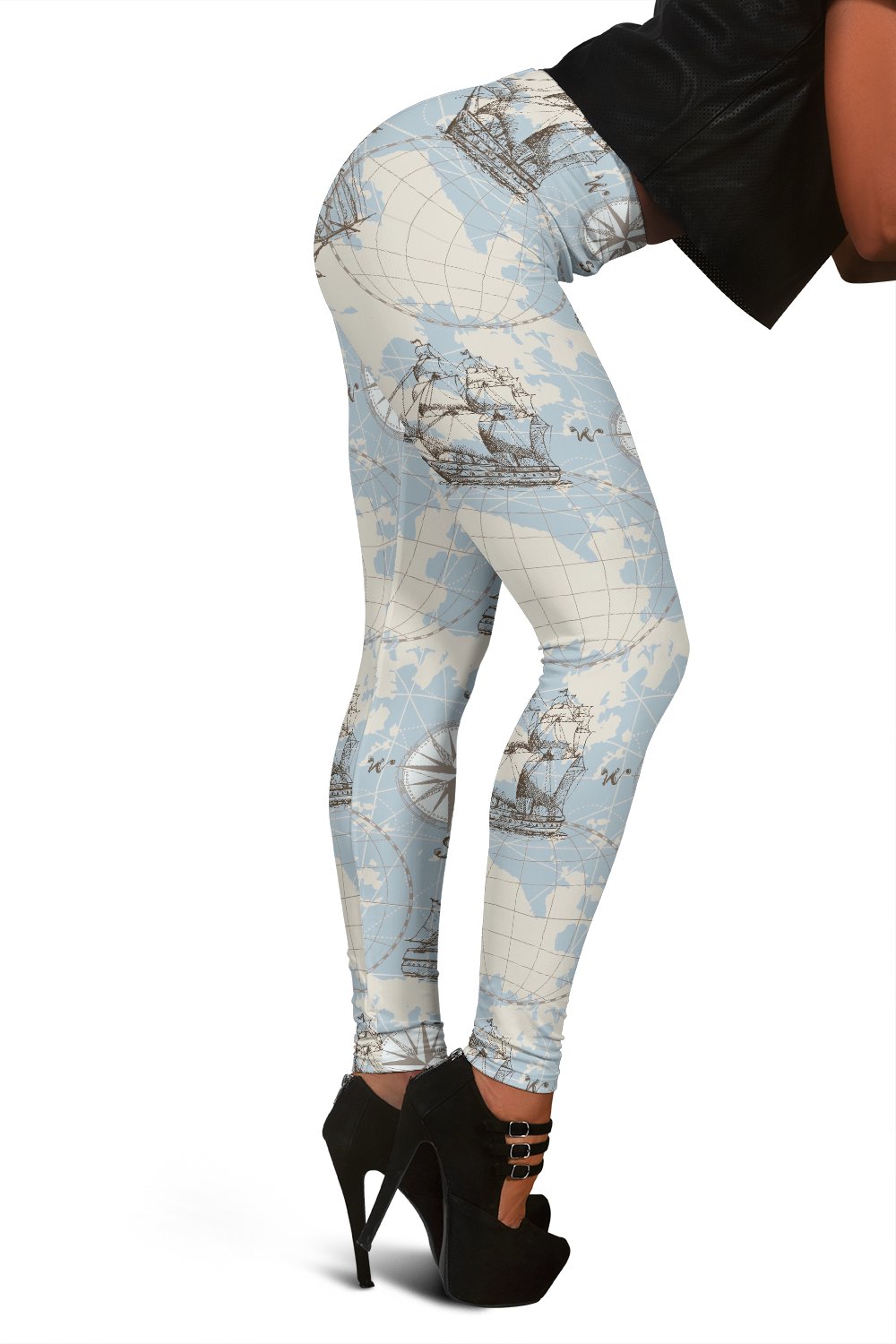World Print Map Pattern Women Leggings-grizzshop