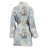 World Print Map Pattern Women Long Robe-grizzshop