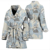 World Print Map Pattern Women Long Robe-grizzshop