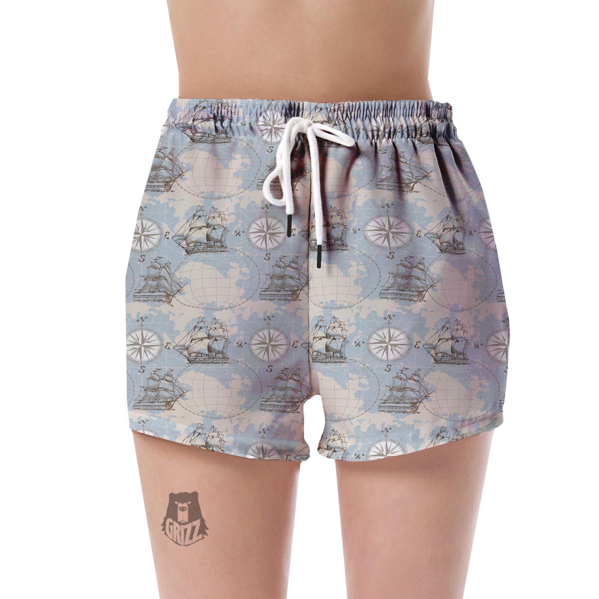 World Print Map Pattern Women's Shorts-grizzshop