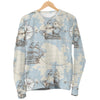 World Print Map Pattern Women's Sweatshirt-grizzshop