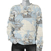 World Print Map Pattern Women's Sweatshirt-grizzshop