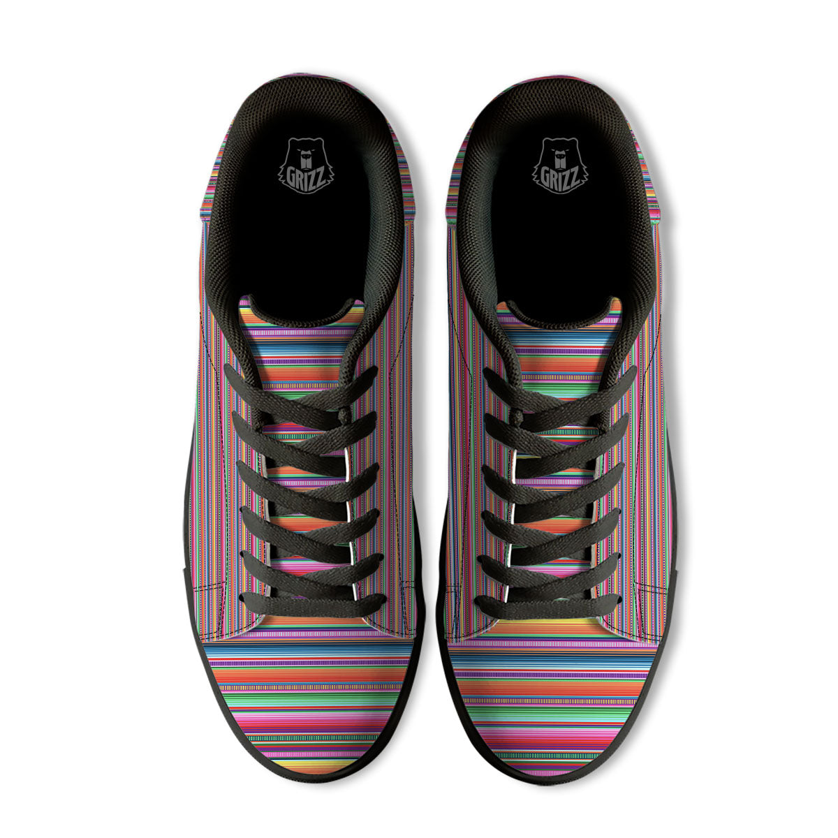 Woven Ethnic Mexican Print Pattern Black Low Top Sneakers-grizzshop