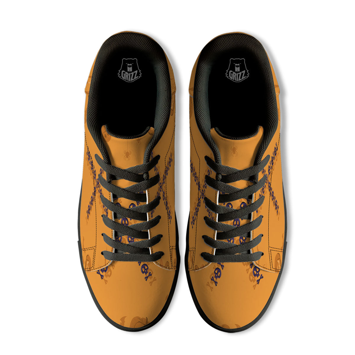 X Halloween Print Black Low Top Sneakers-grizzshop