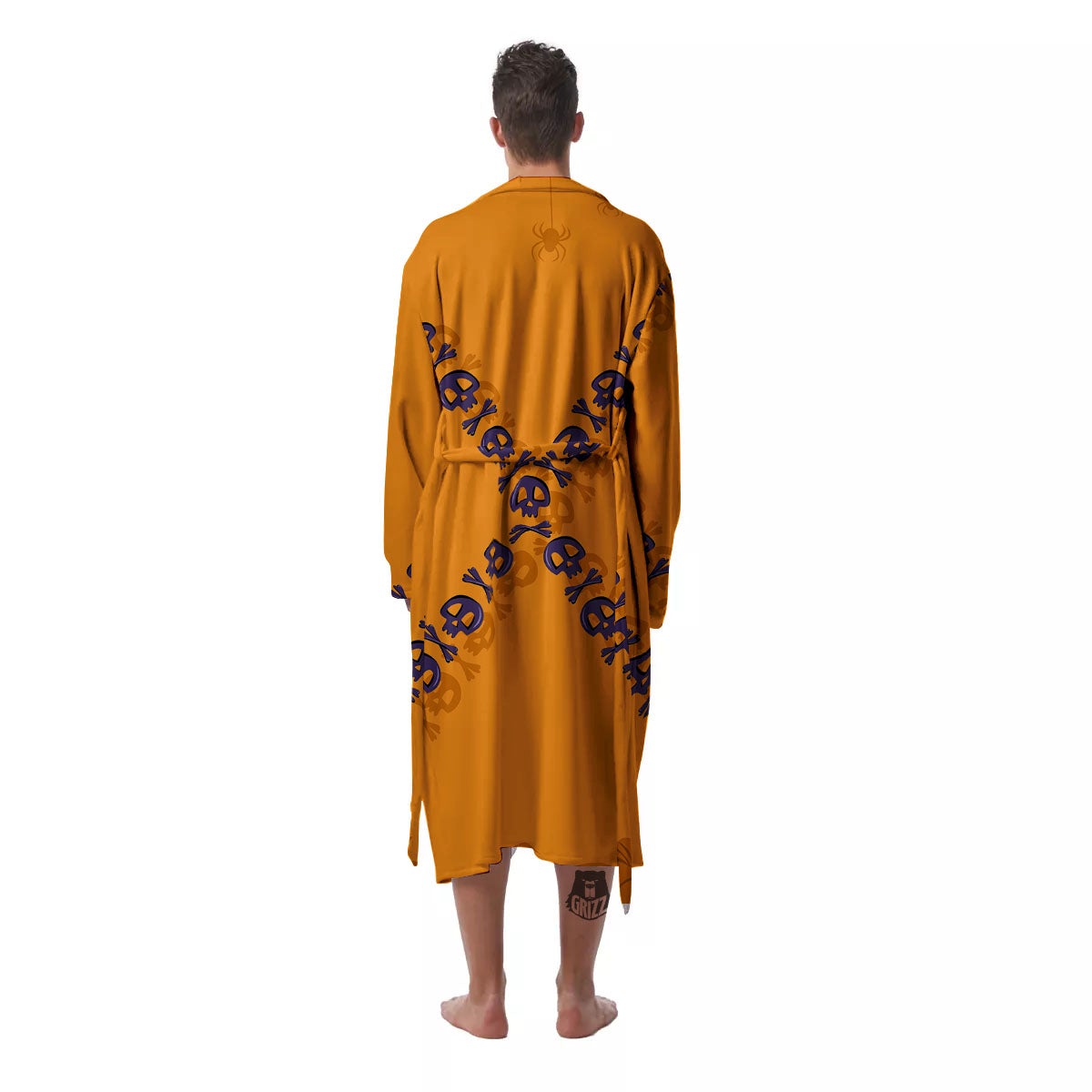 X Halloween Print Men's Robe-grizzshop