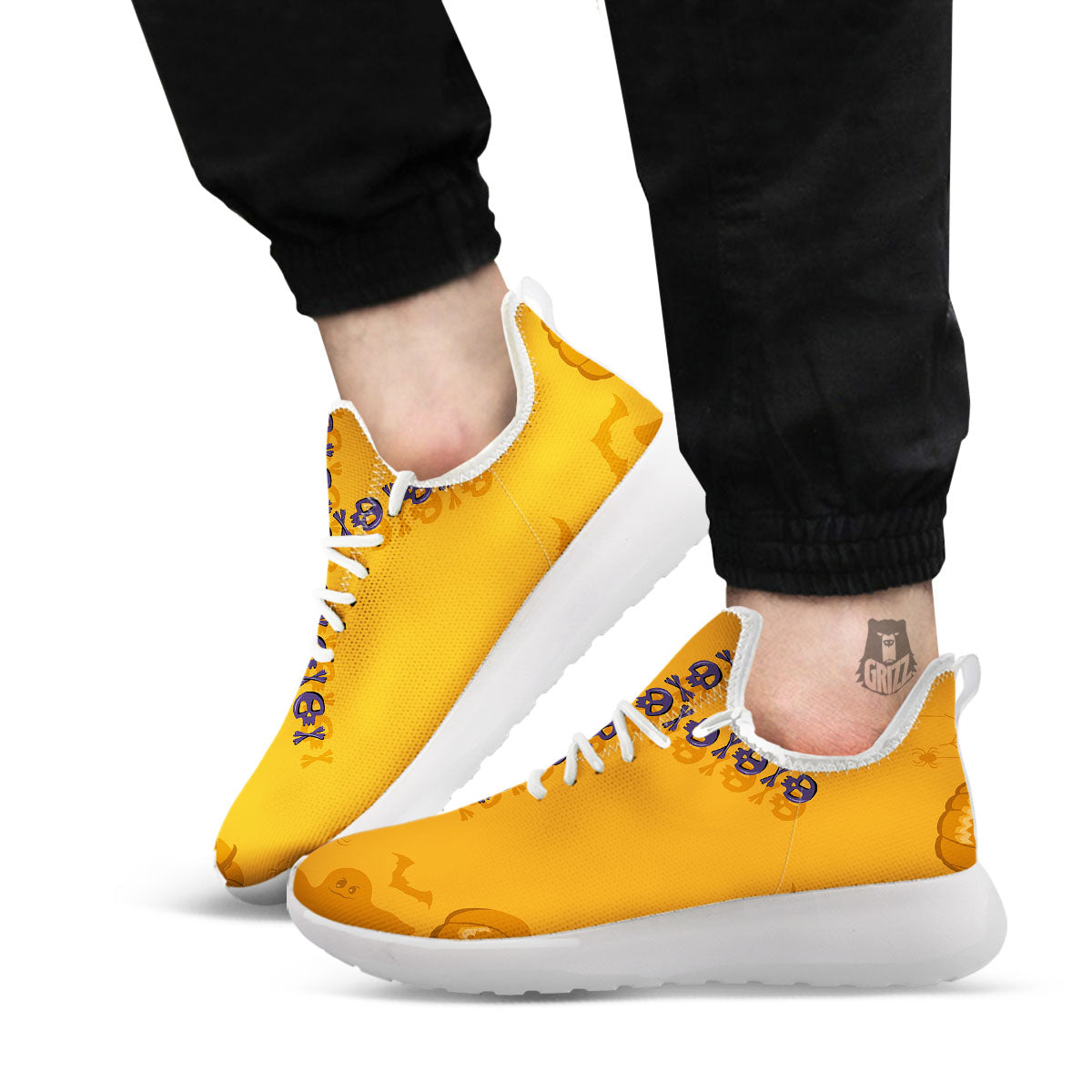 X Halloween Print White Athletic Shoes-grizzshop