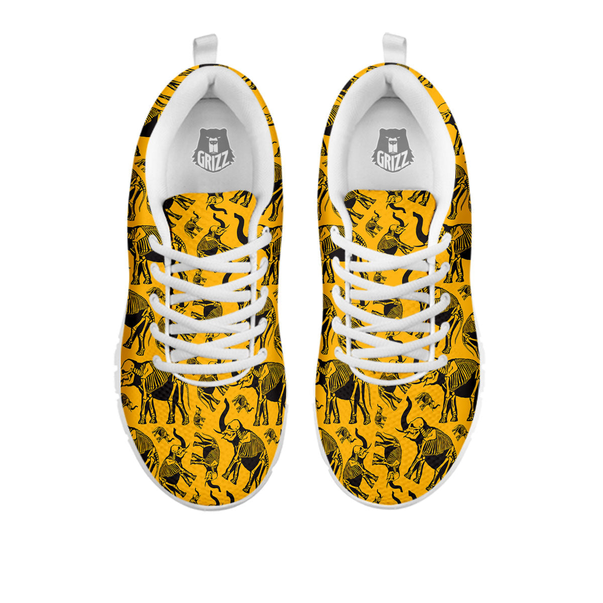 X-Ray Elephant Skeleton Print Pattern White Sneaker-grizzshop