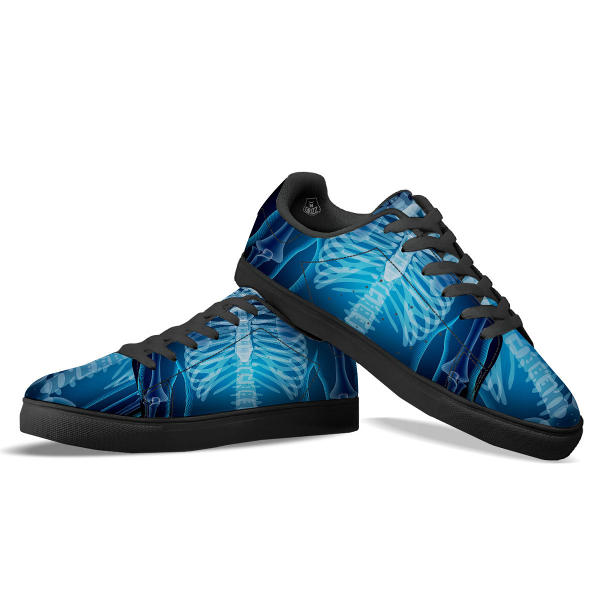 X-Ray Film Radiologist Print Black Low Top Sneakers-grizzshop