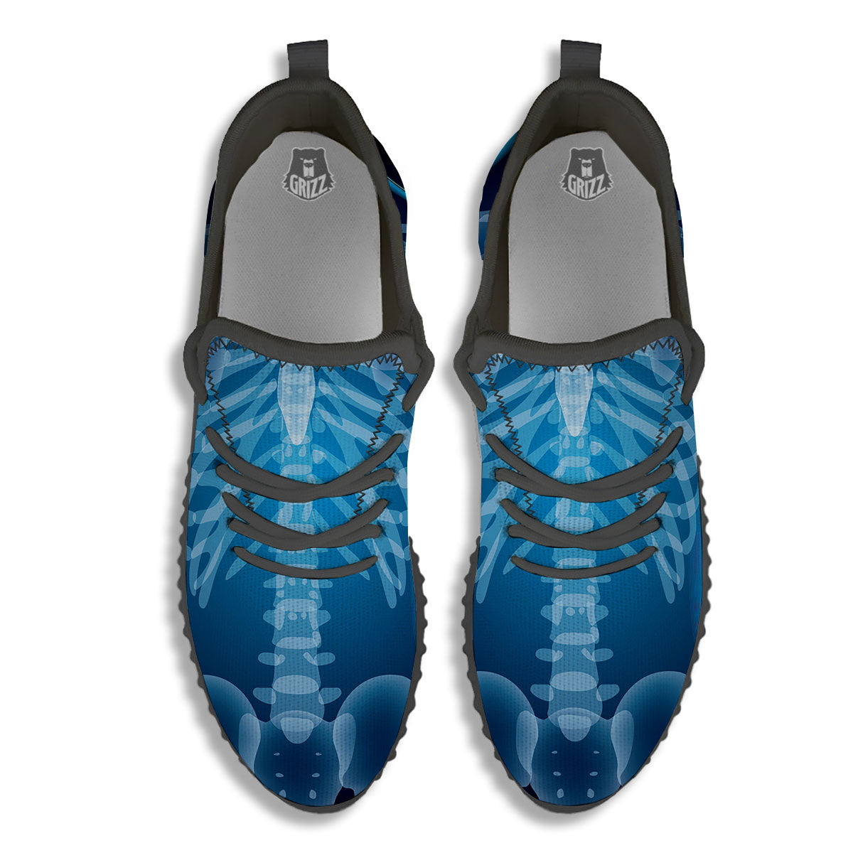 X-Ray Film Radiologist Print Black Walking Shoes-grizzshop