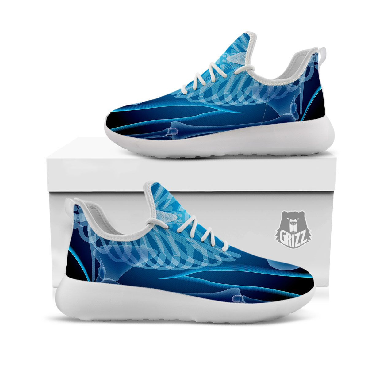 X-Ray Film Radiologist Print White Athletic Shoes-grizzshop