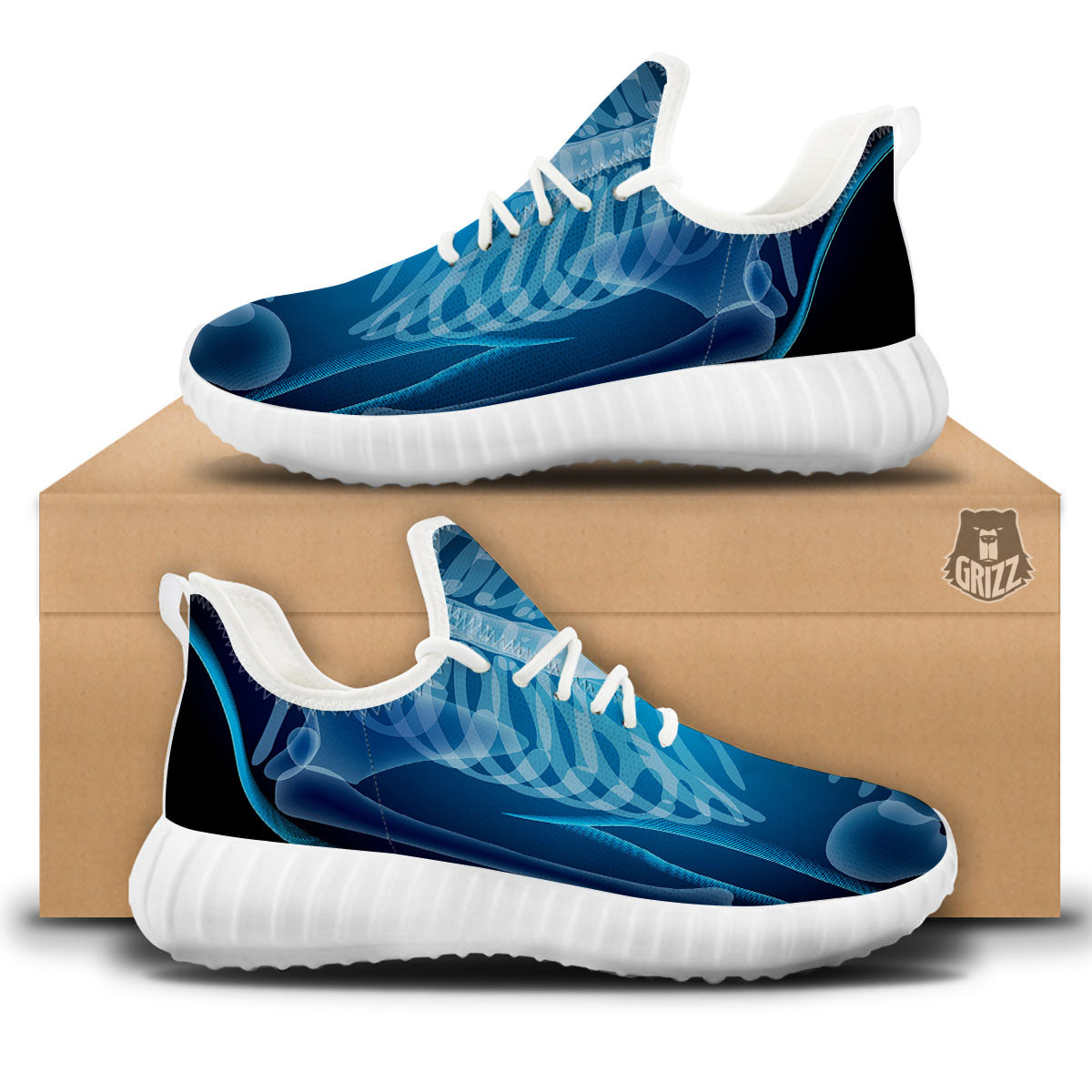 X-Ray Film Radiologist Print White Walking Shoes-grizzshop