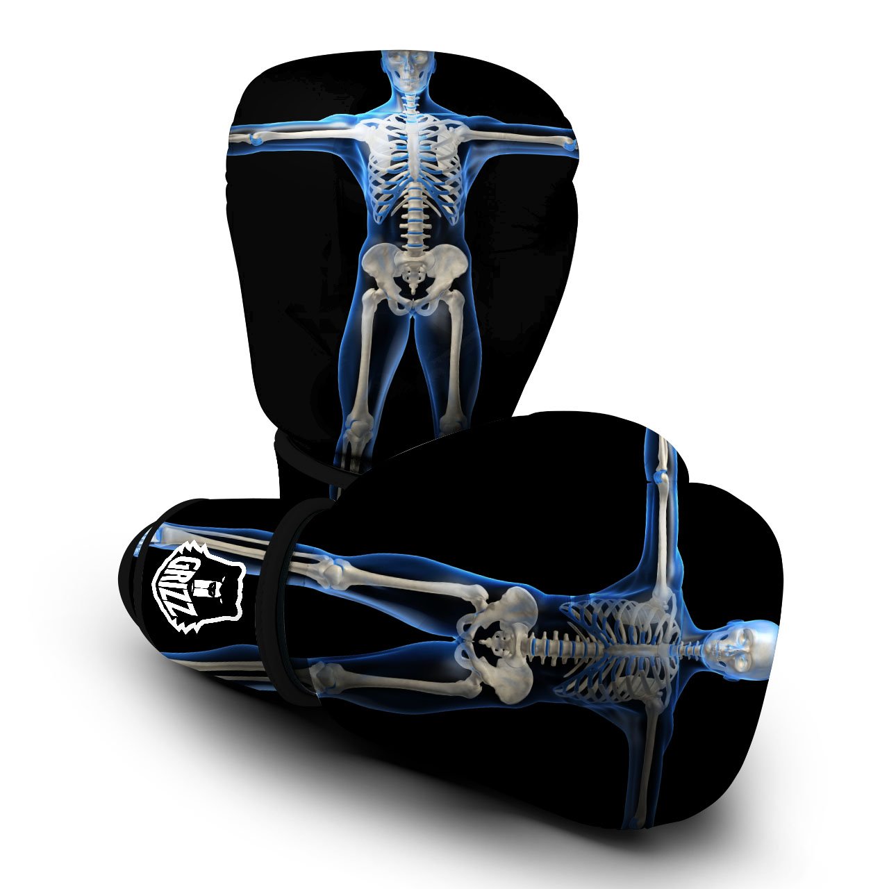 X Ray Human Skeleton Print Boxing Gloves-grizzshop
