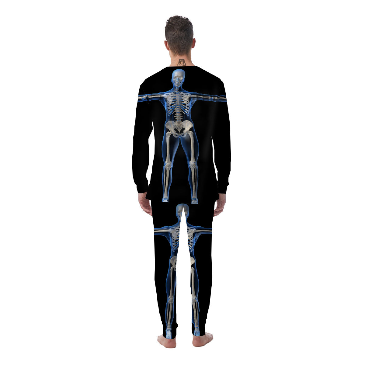 X-Ray Human Skeleton Print Men's Pajamas-grizzshop