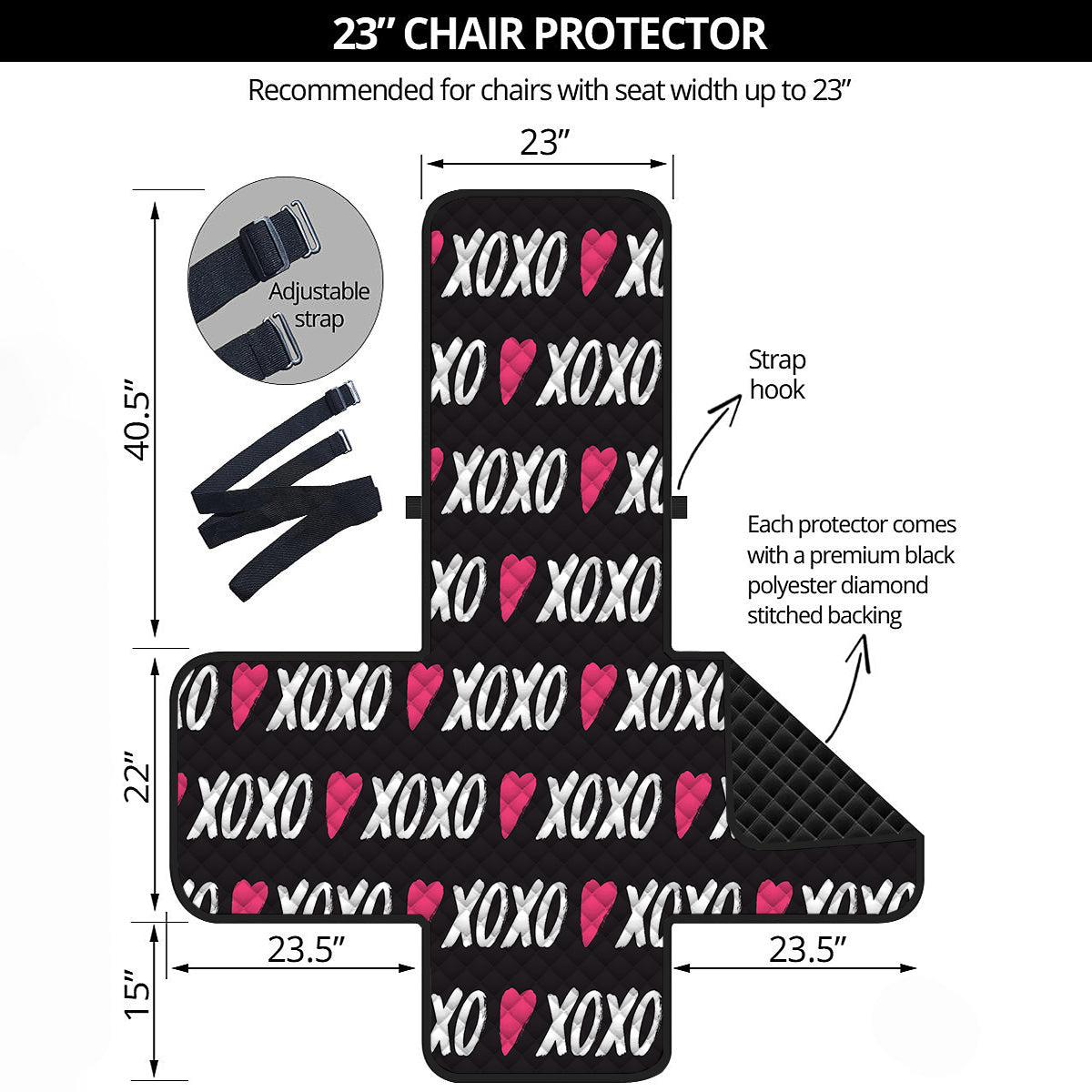 XOXO Valentine's Day Print Pattern Armchair Protector-grizzshop