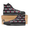 XOXO Valentine's Day Print Pattern Black High Top Shoes-grizzshop