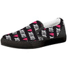 XOXO Valentine's Day Print Pattern Black Slip On Shoes-grizzshop