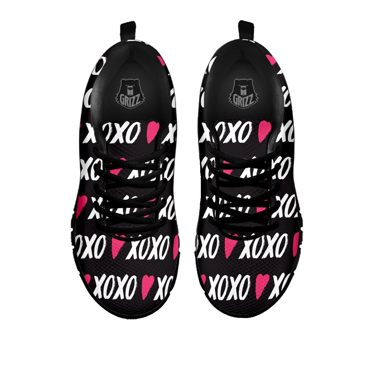 XOXO Valentine's Day Print Pattern Black Sneaker-grizzshop