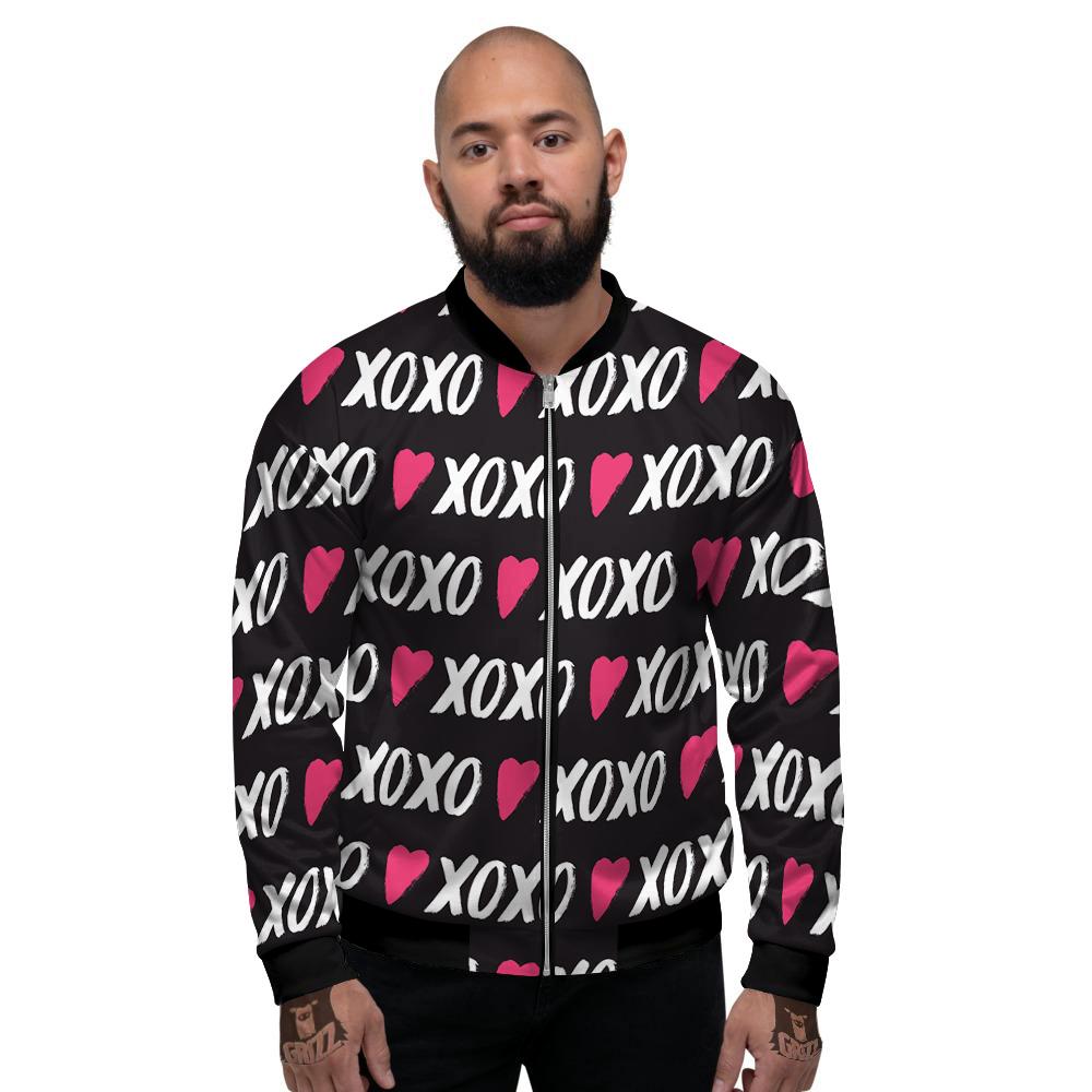 XOXO Valentine's Day Print Pattern Men's Bomber Jacket-grizzshop