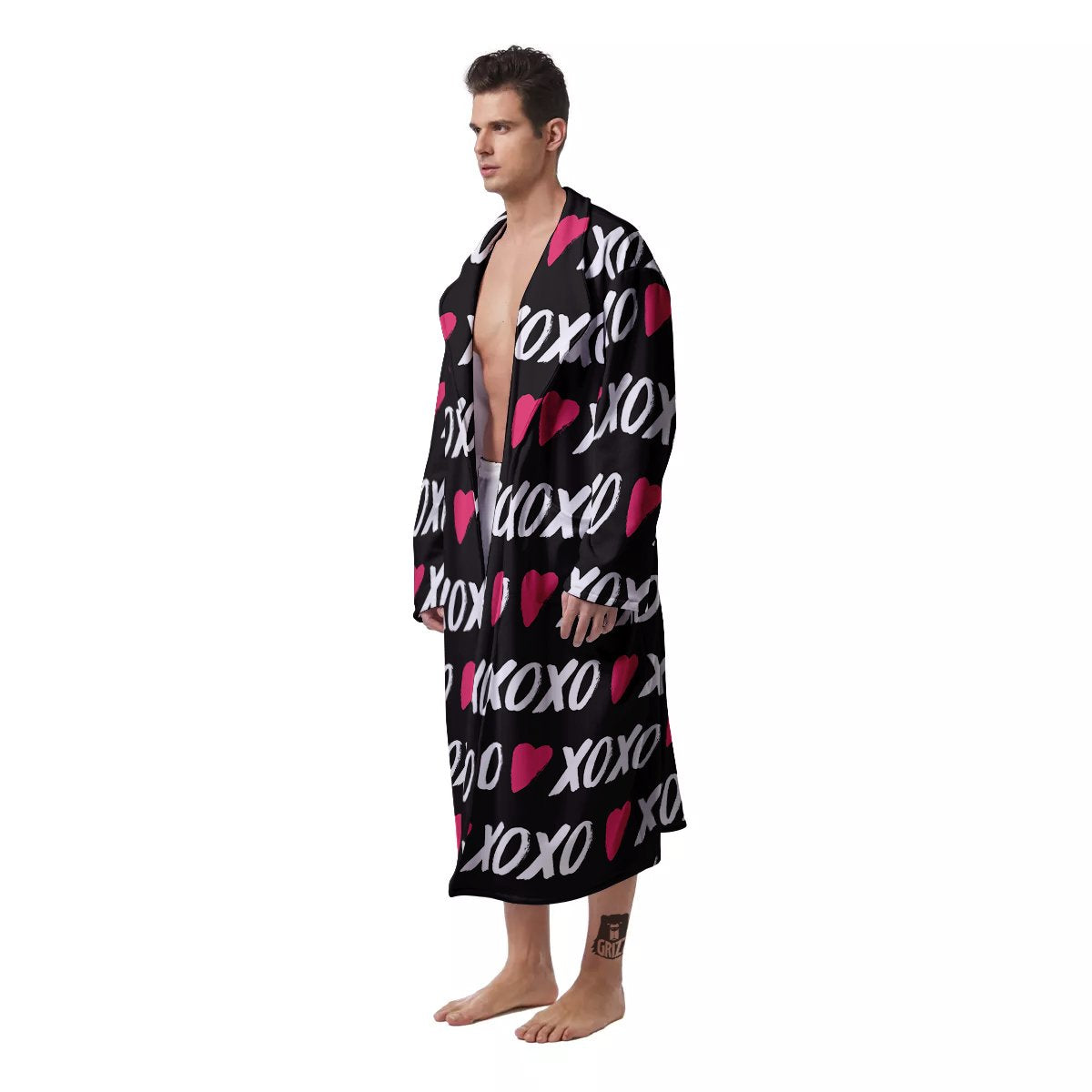 XOXO Valentine's Day Print Pattern Men's Robe-grizzshop