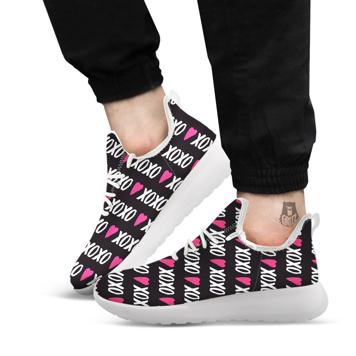 XOXO Valentine's Day Print Pattern White Athletic Shoes-grizzshop