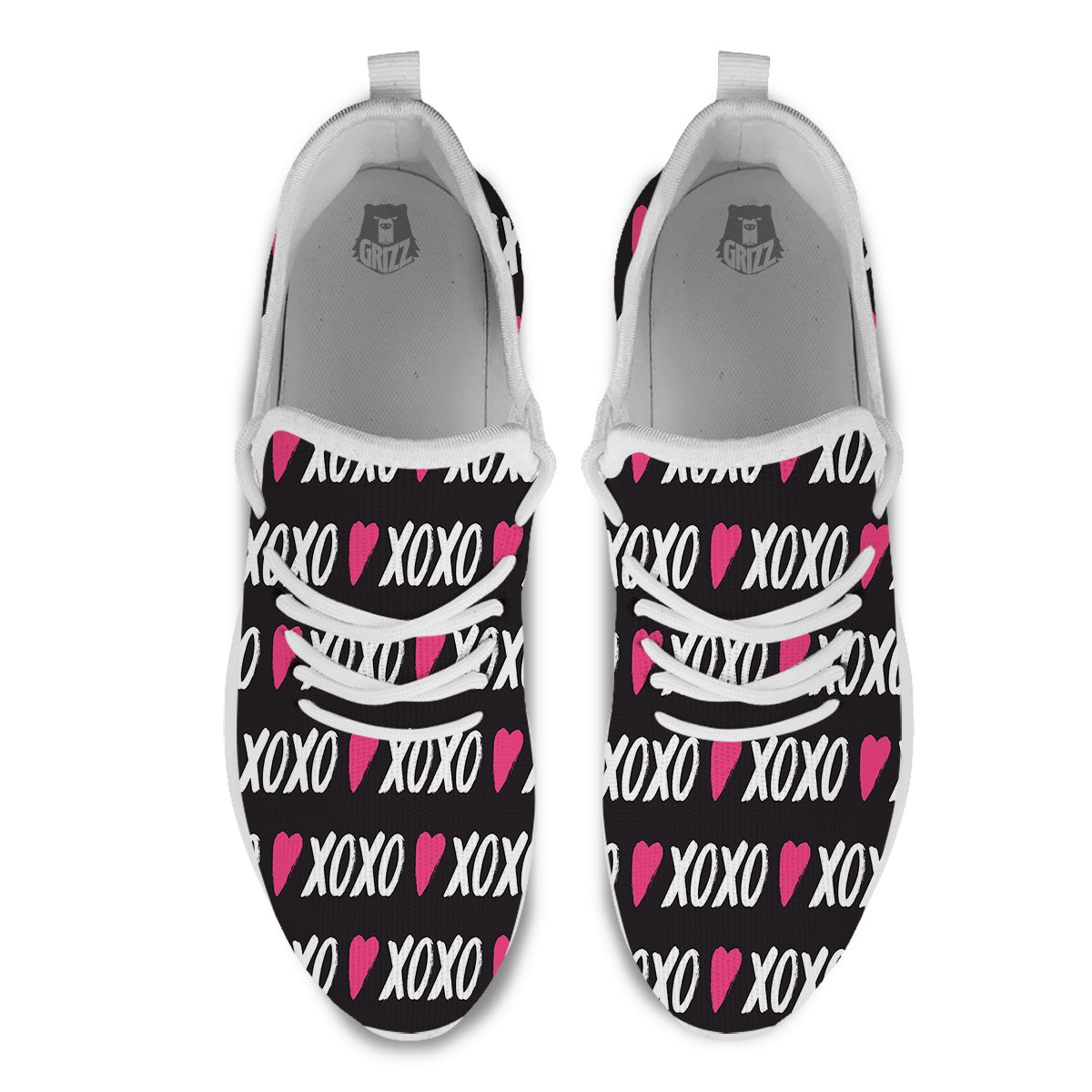 XOXO Valentine's Day Print Pattern White Athletic Shoes-grizzshop