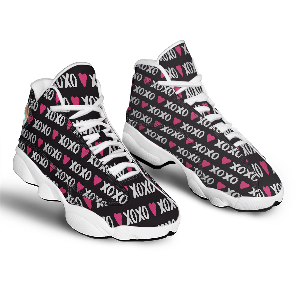 XOXO Valentine's Day Print Pattern White Basketball Shoes-grizzshop