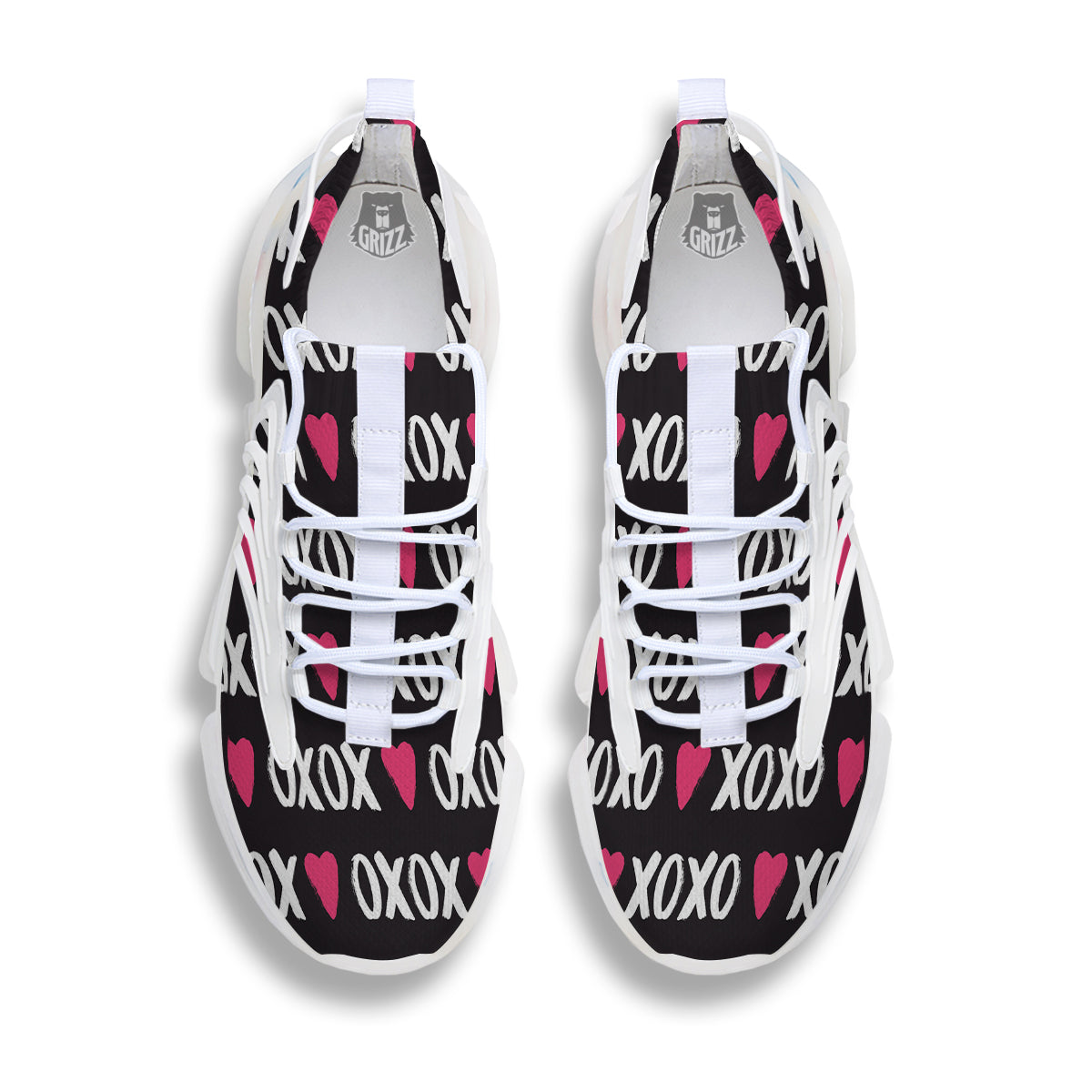 XOXO Valentine's Day Print Pattern White Gym Shoes-grizzshop