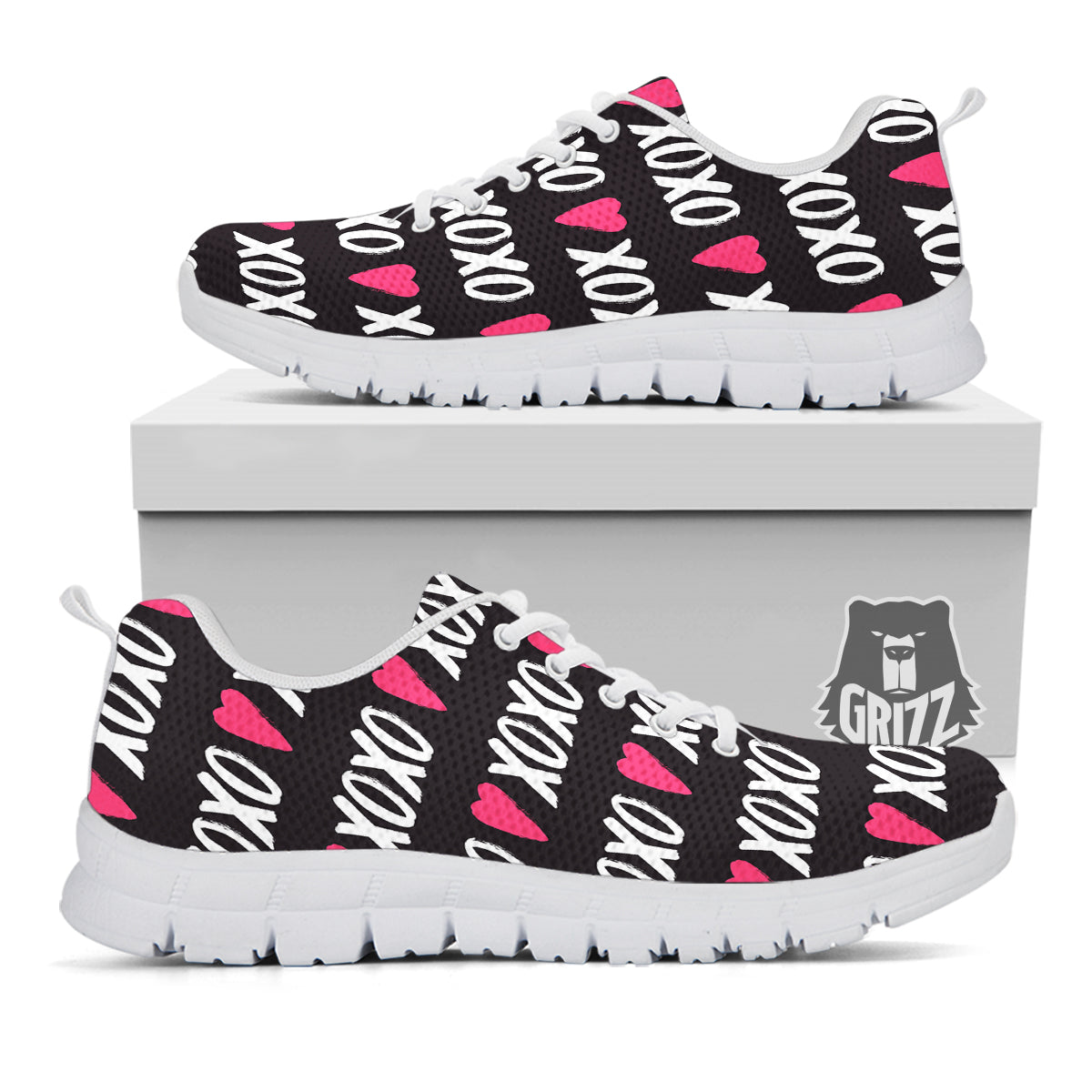 XOXO Valentine's Day Print Pattern White Sneaker-grizzshop