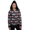 XOXO Valentine's Day Print Pattern Women's Bomber Jacket-grizzshop