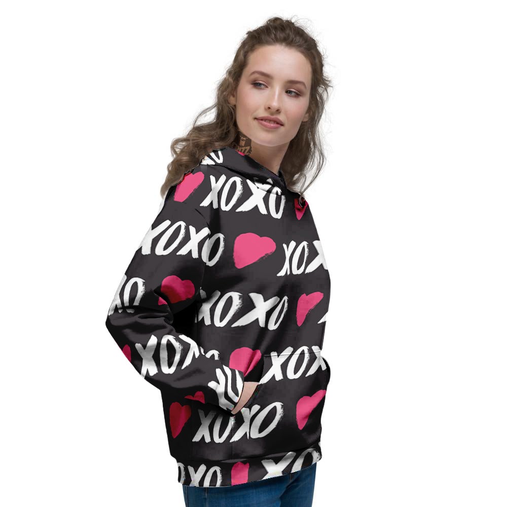 XOXO Valentine's Day Print Pattern Women's Hoodie-grizzshop