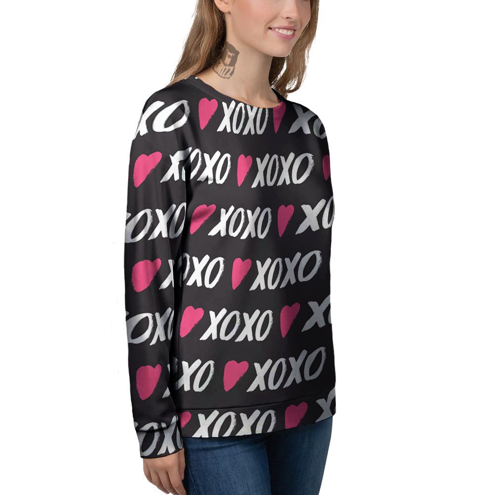 XOXO Valentine's Day Print Pattern Women's Sweatshirt-grizzshop