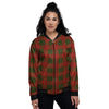 Xmas Plaid Print Pattern Women's Bomber Jacket-grizzshop