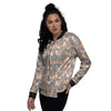 Yarn Ball And Cat Print Pattern Women's Bomber Jacket-grizzshop