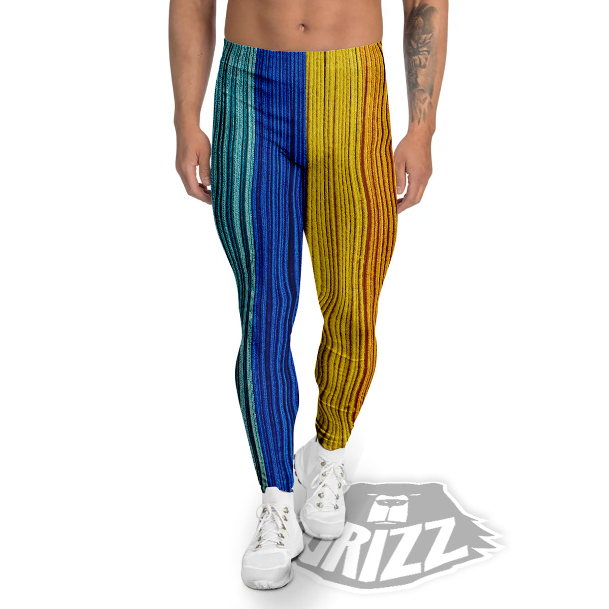 Yarn Colorful Print Men's Leggings-grizzshop