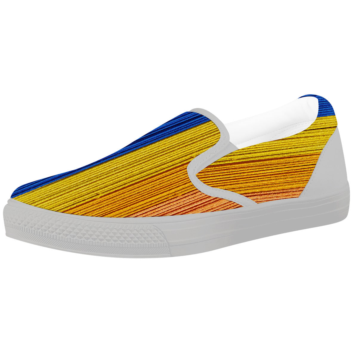 Yarn Colorful Print White Slip On Shoes-grizzshop