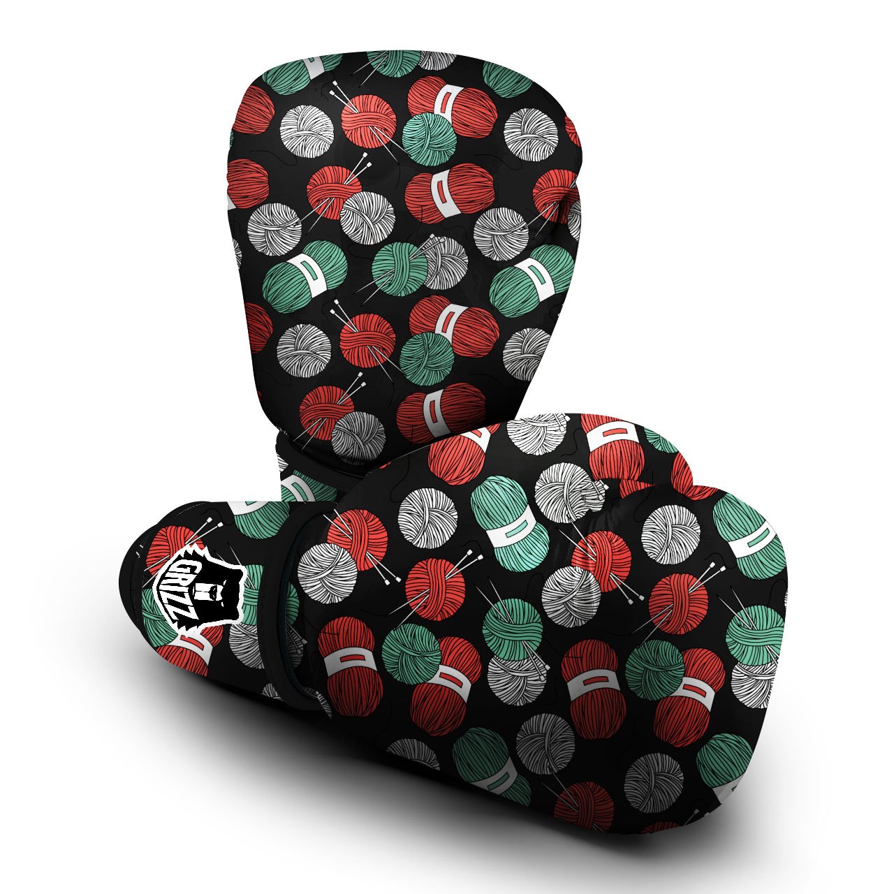 Yarn Knitting Print Pattern Boxing Gloves-grizzshop