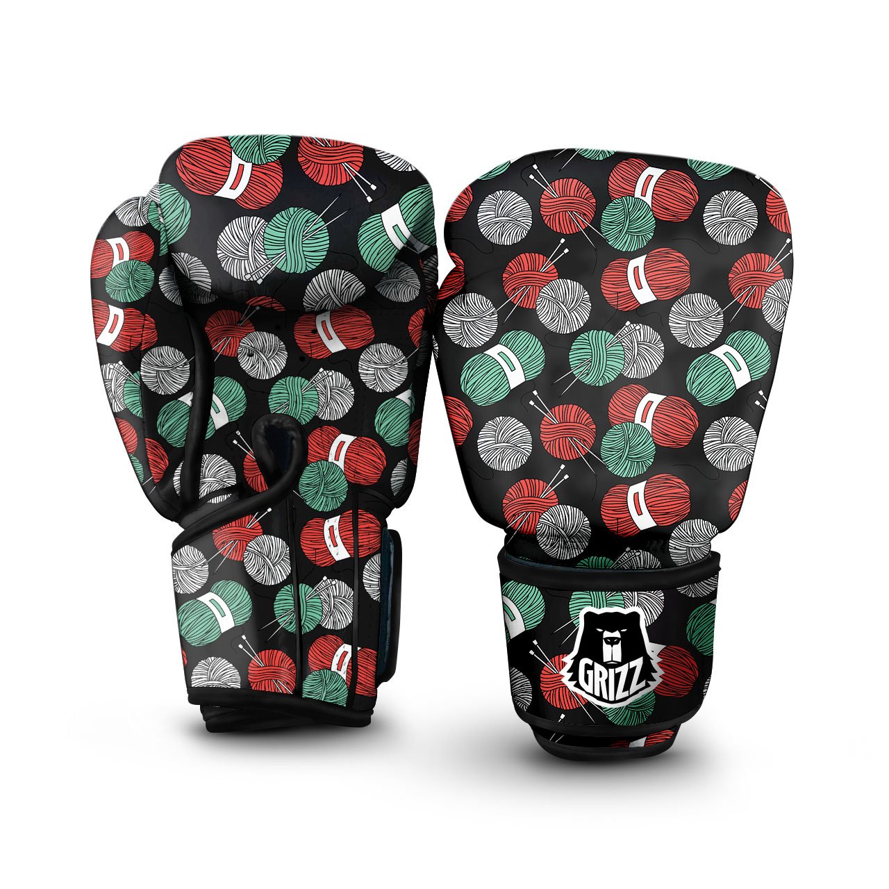 Yarn Knitting Print Pattern Boxing Gloves-grizzshop