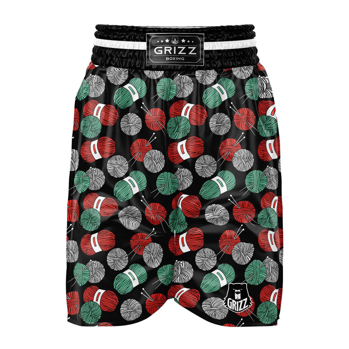Yarn Knitting Print Pattern Boxing Shorts-grizzshop