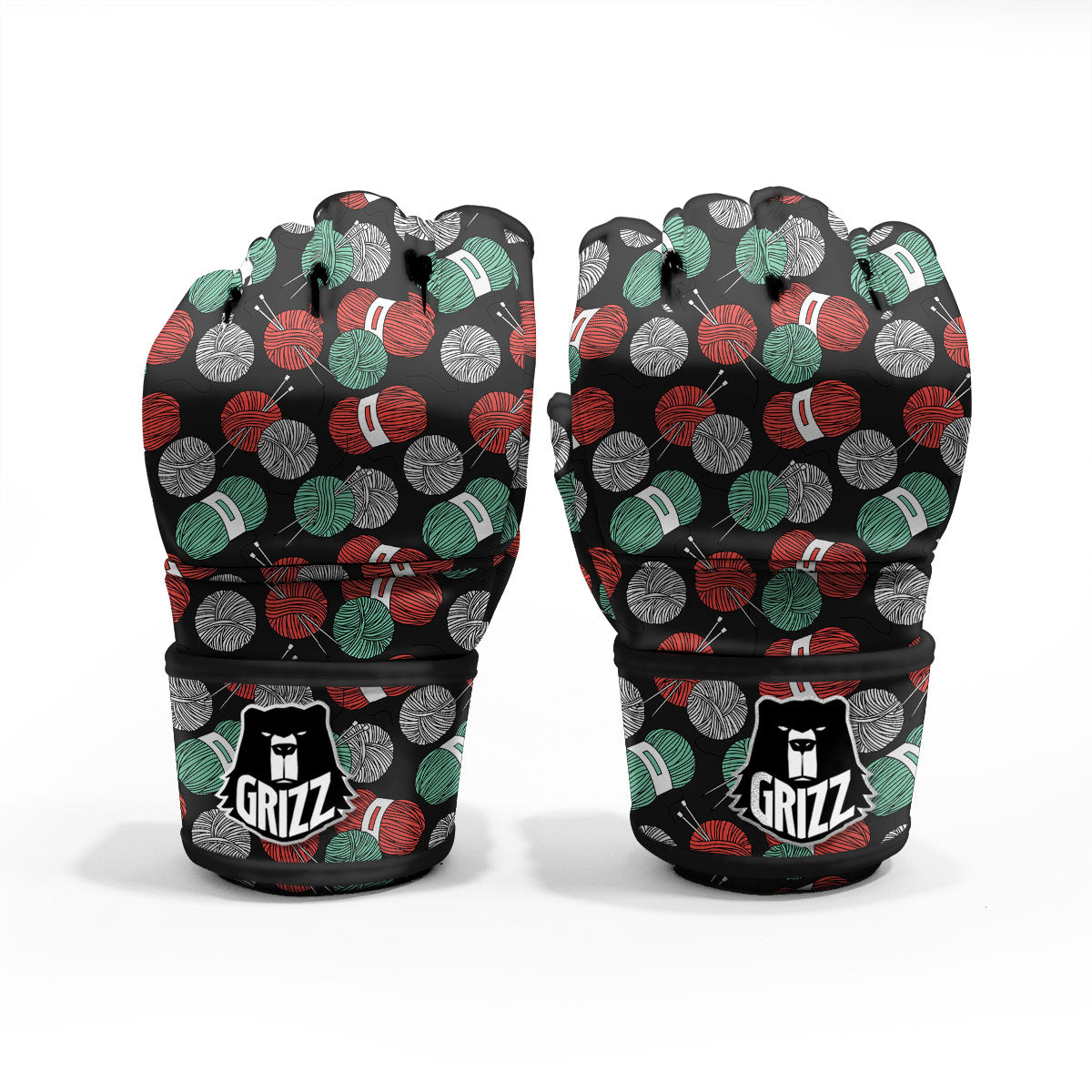 Yarn Knitting Print Pattern MMA Gloves-grizzshop