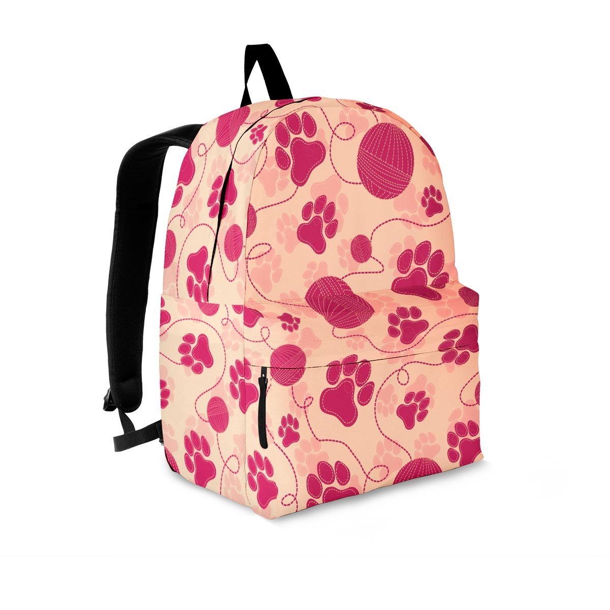 Yarn Paw Print Backpack-grizzshop