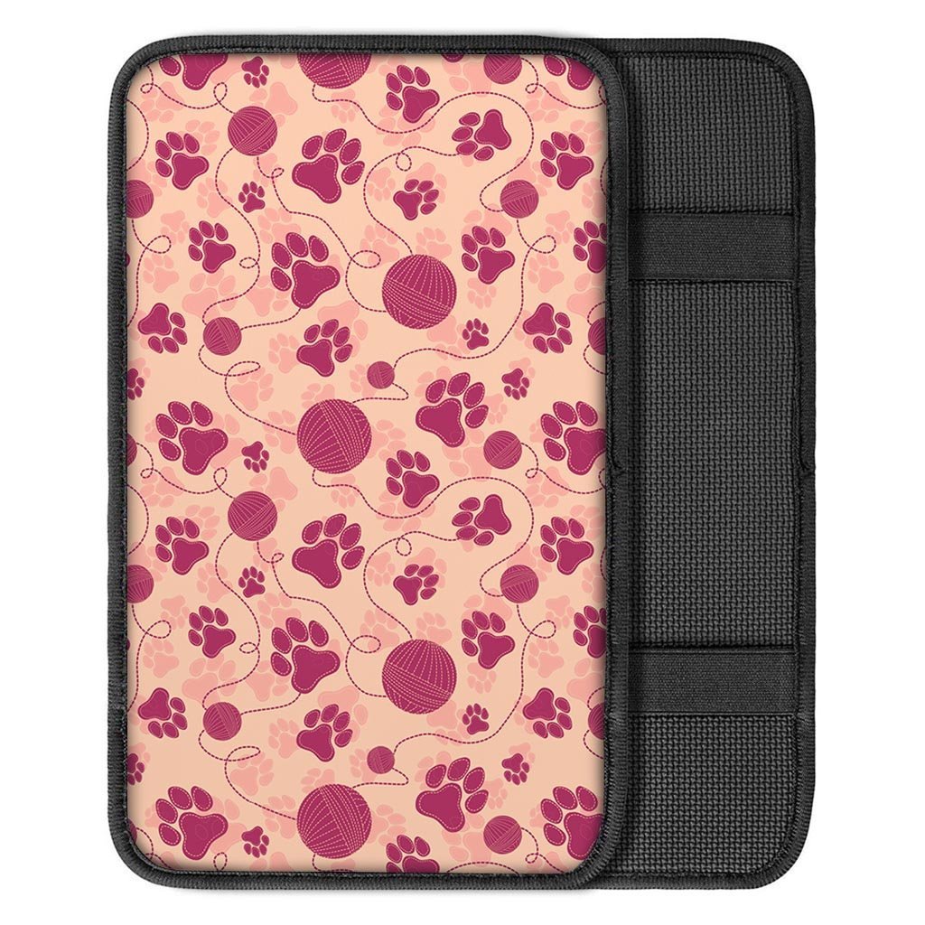 Yarn Paw Print Car Console Cover-grizzshop