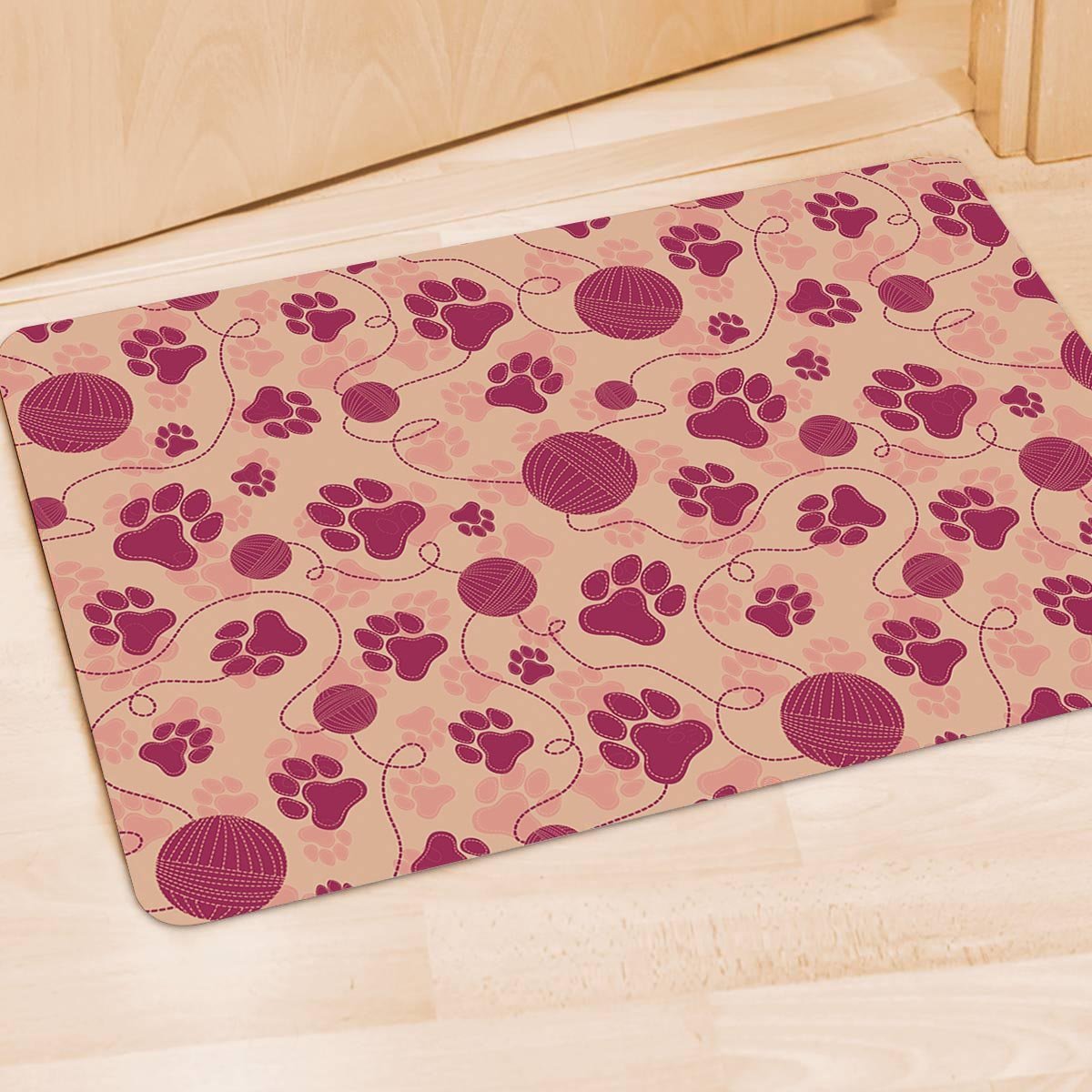 Yarn Paw Print Door Mat-grizzshop