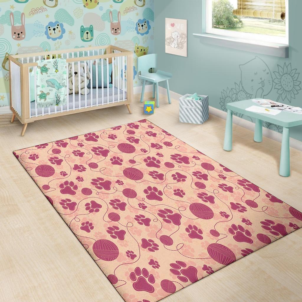 Yarn Paw Print Floor Mat-grizzshop