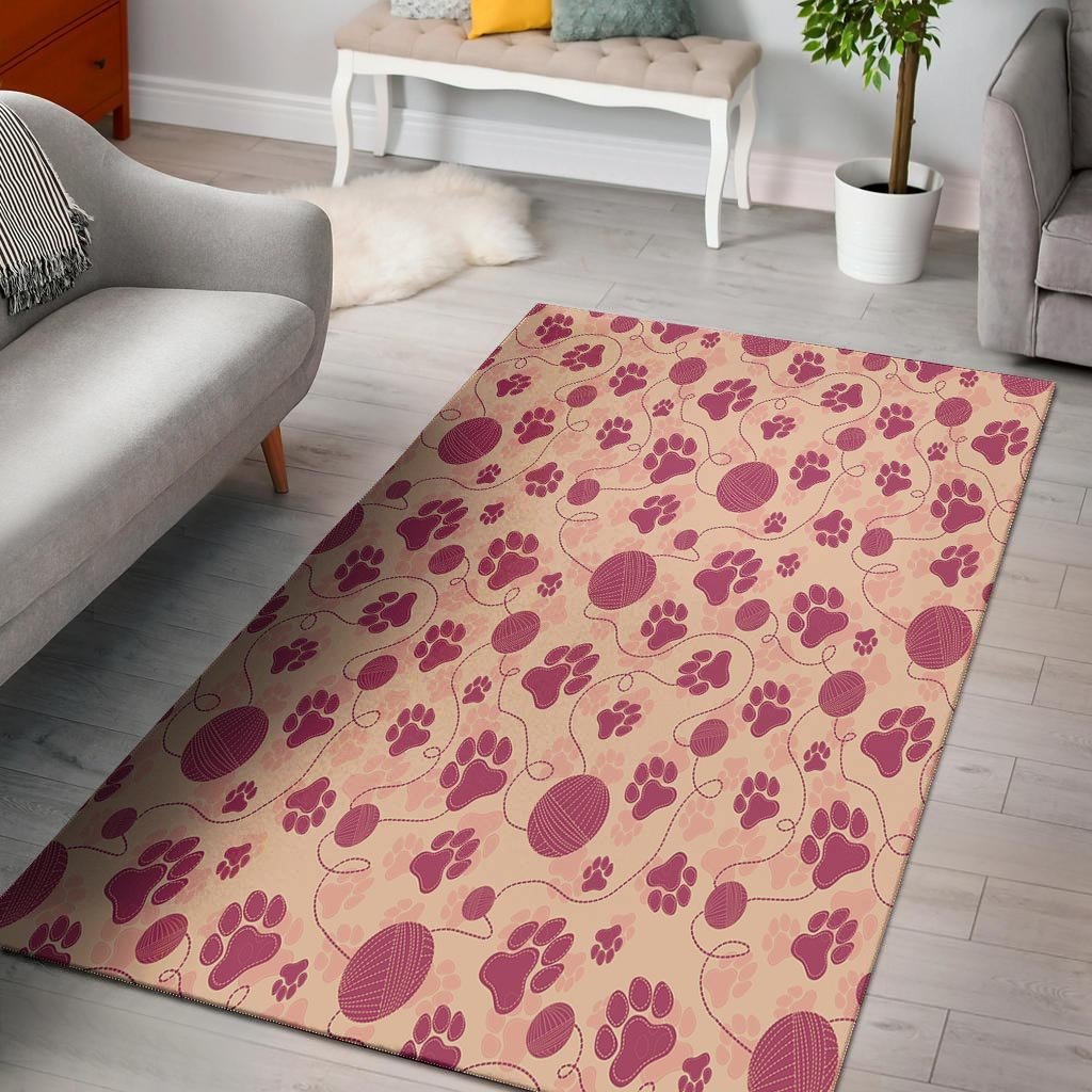 Yarn Paw Print Floor Mat-grizzshop